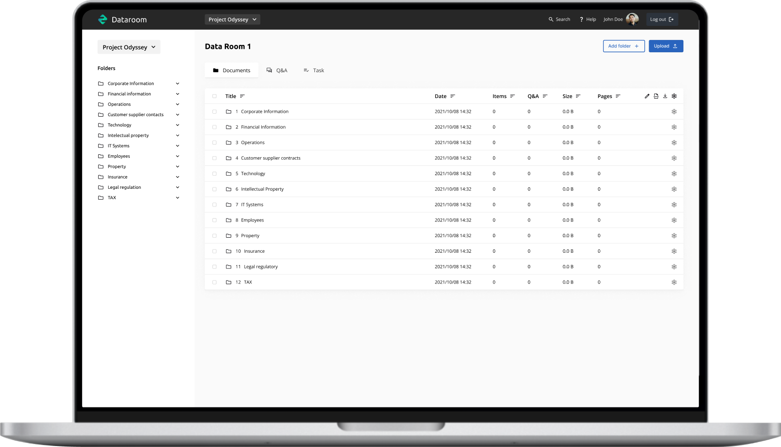 Dataroom Screenshot