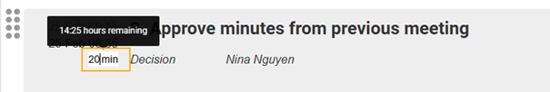 define duration for item