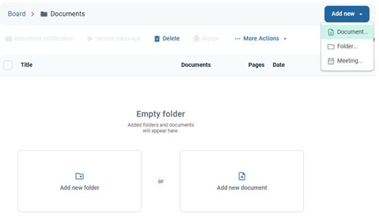 add document option