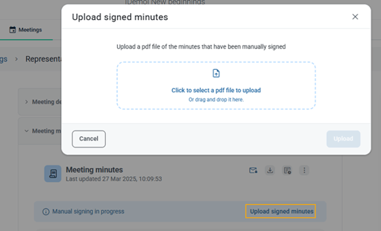 upload signed minutes