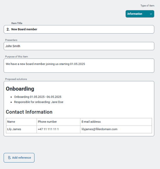 example of text formatting