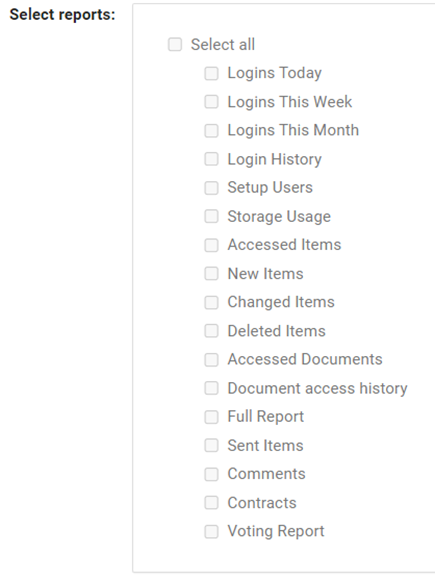 select reports