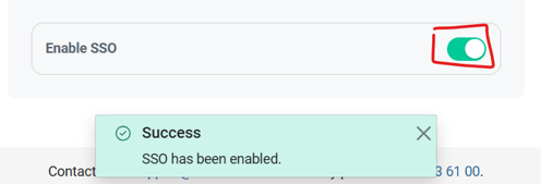 49 Toggle the Enable SSO ON