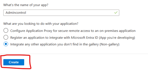 7. Click create