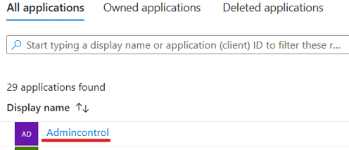 4. Click Admincontrol