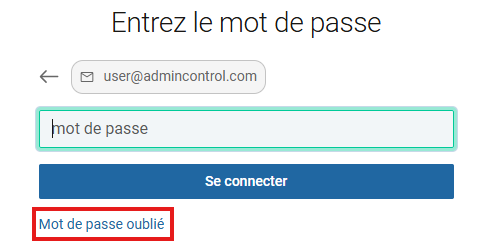 Mot de passe oublié