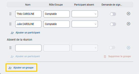 Ajouter un groupe