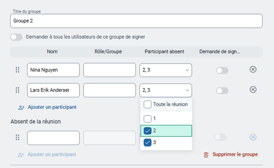 Absence multiple