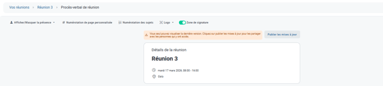 mises à jour