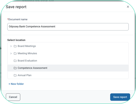 save and generate report