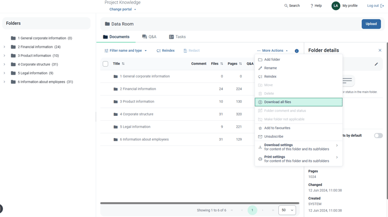 click more actions and select download all files