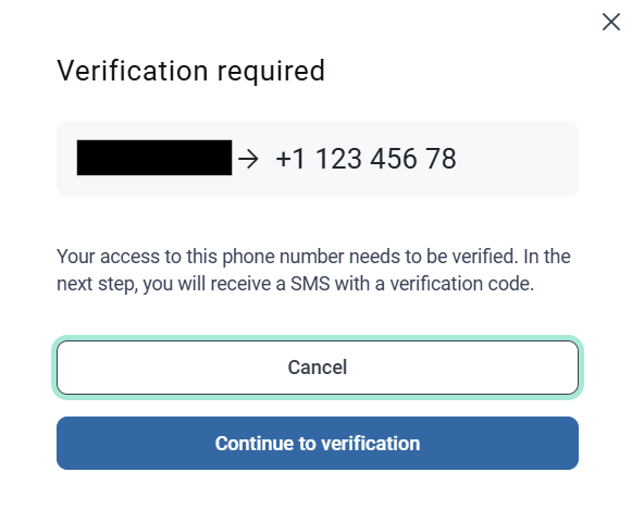 Verify the new phone number