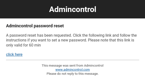Access reset password link