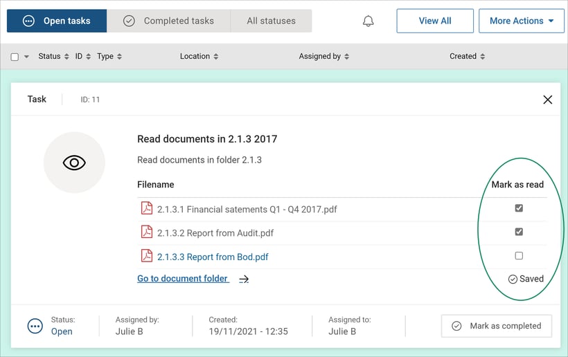 Open tasks buyer